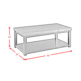 Marcello w/ White Top - Rectangular Coffee Table W/Casters - Tampa Furniture Outlet