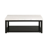 Marcello w/ White Top - Rectangular Coffee Table W/Casters