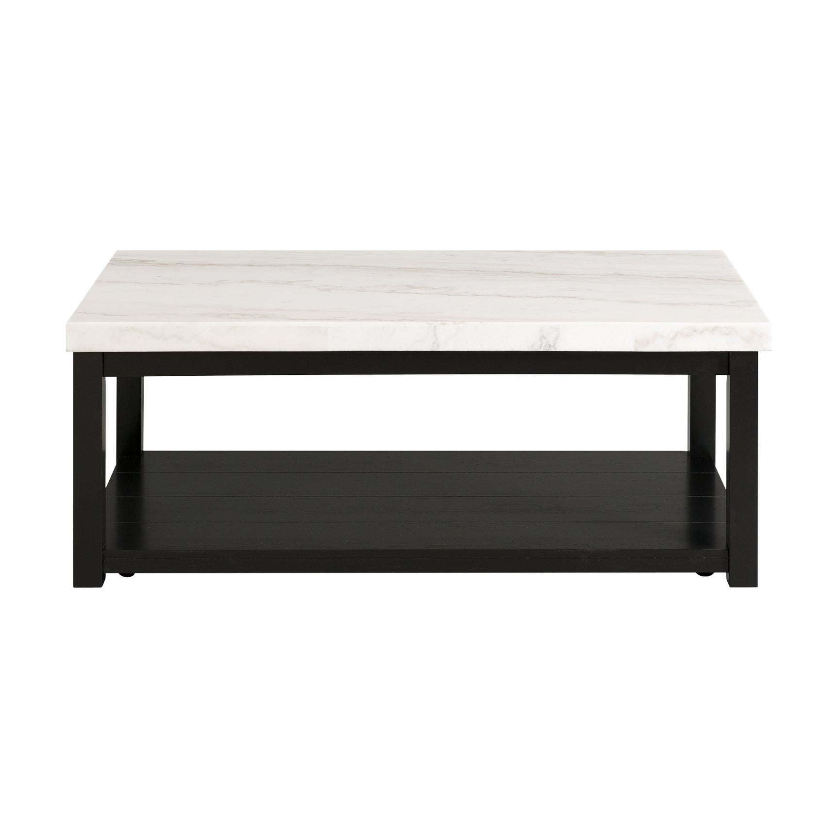 Marcello White Rectangular Coffee Table W/ Casters ISTA3 Packaging - Tampa Furniture Outlet