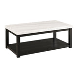 Marcello White Rectangular Coffee Table W/ Casters ISTA3 Packaging - Tampa Furniture Outlet