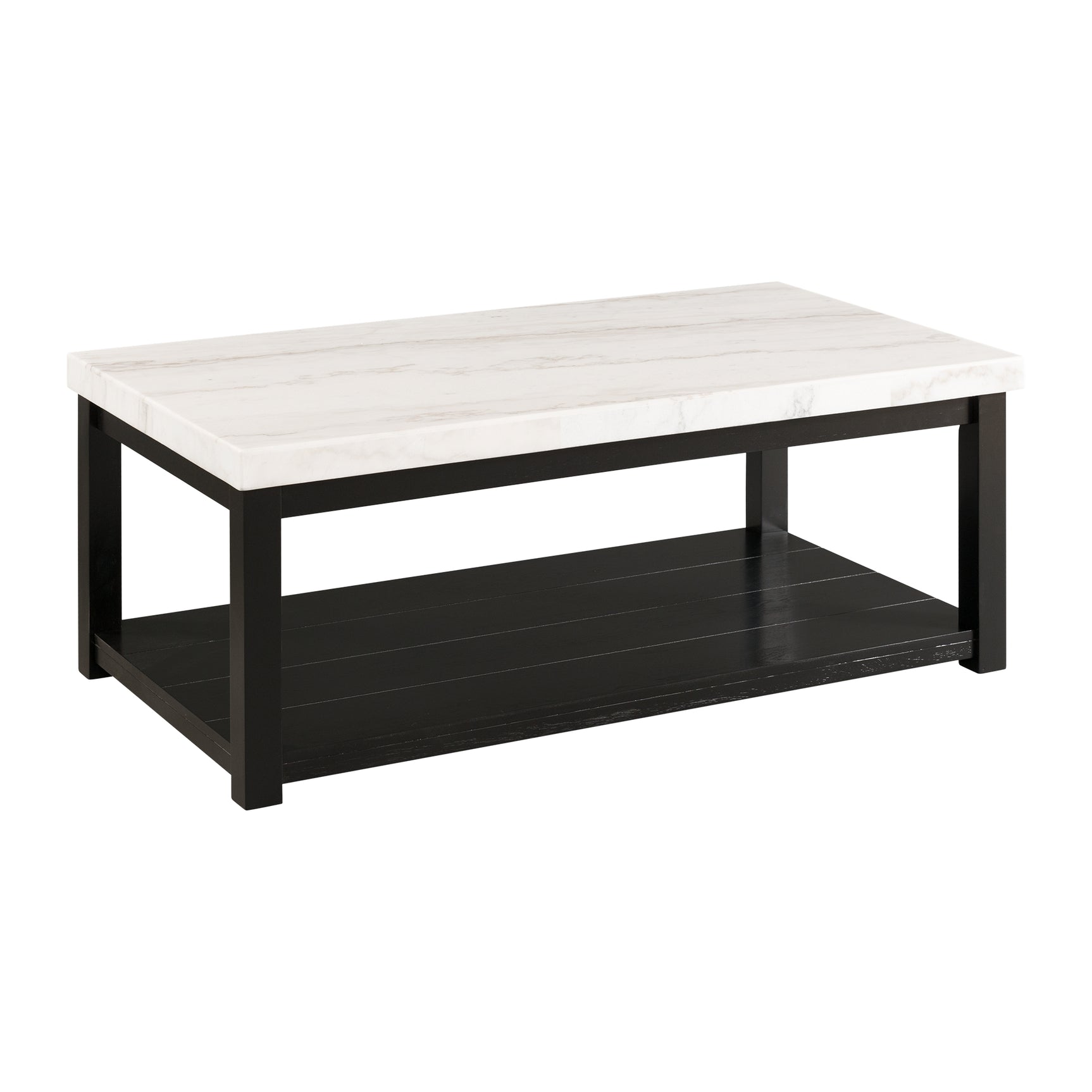 Marcello White Rectangular Coffee Table W/ Casters ISTA3 Packaging - Tampa Furniture Outlet
