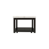 Marcello w/ White Top - Rectangular Coffee Table W/Casters - Tampa Furniture Outlet