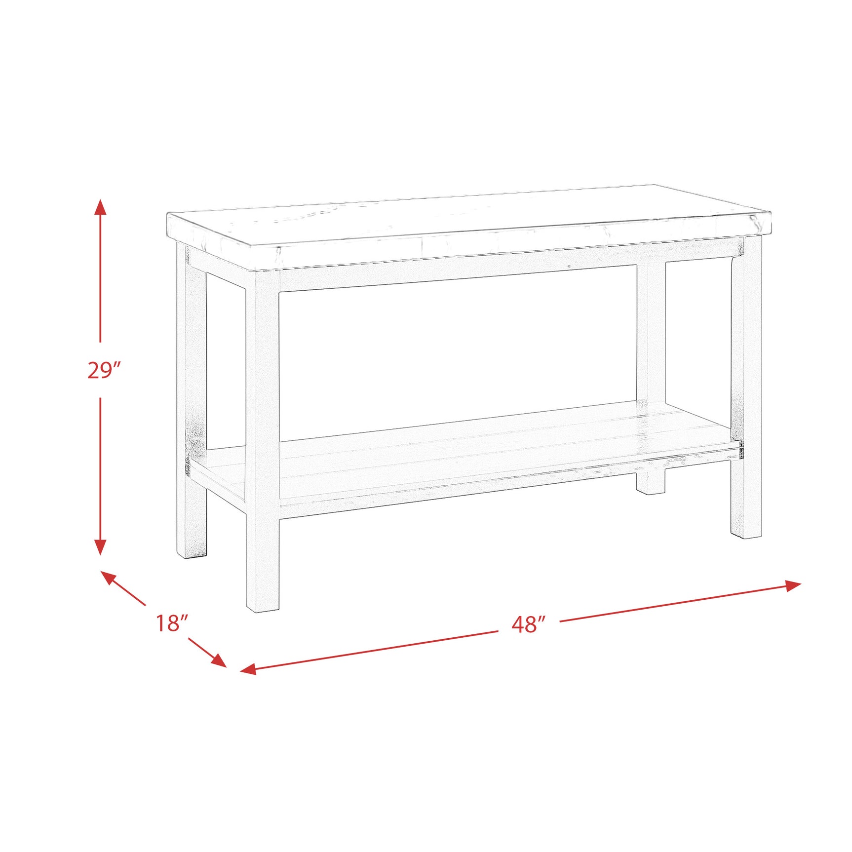 Marcello w/ White Top - Sofa Table - Tampa Furniture Outlet