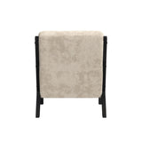 Marina Chair with kidney pillow in Langley Cream and Brushed Espresso Finish - Tampa Furniture Outlet