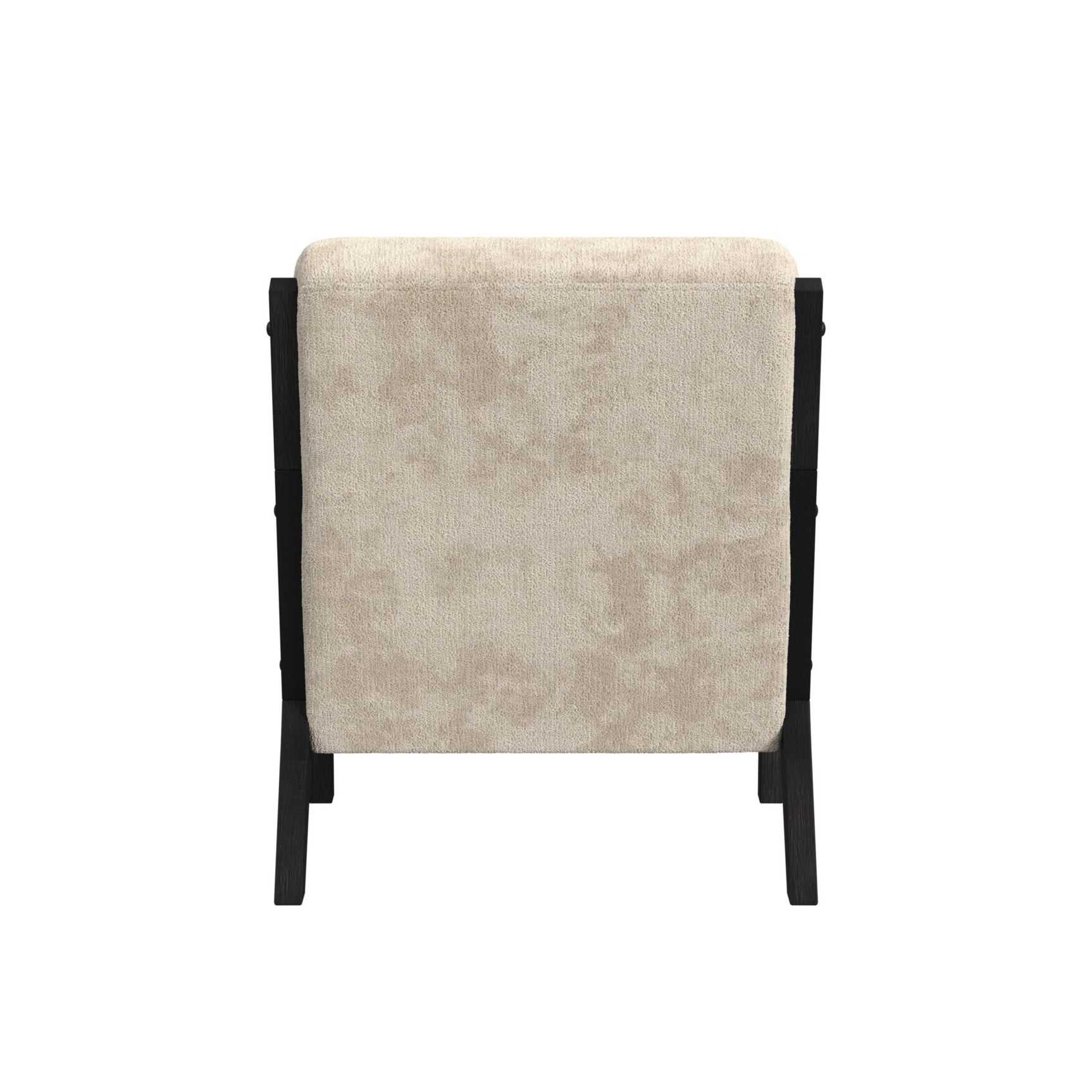 Marina Chair with kidney pillow in Langley Cream and Brushed Espresso Finish - Tampa Furniture Outlet