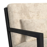 Marina Chair with kidney pillow in Langley Cream and Brushed Espresso Finish - Tampa Furniture Outlet