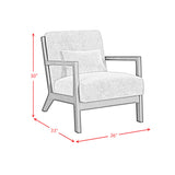 Marina Chair with kidney pillow in Langley Cocoa and Brushed Espresso Finish
