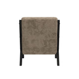 Marina Chair with kidney pillow in Langley Cocoa and Brushed Espresso Finish - Tampa Furniture Outlet