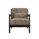 Marina Chair with kidney pillow in Langley Cocoa and Brushed Espresso Finish - Tampa Furniture Outlet