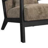 Marina Chair with kidney pillow in Langley Cocoa and Brushed Espresso Finish - Tampa Furniture Outlet