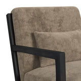 Marina Chair with kidney pillow in Langley Cocoa and Brushed Espresso Finish - Tampa Furniture Outlet