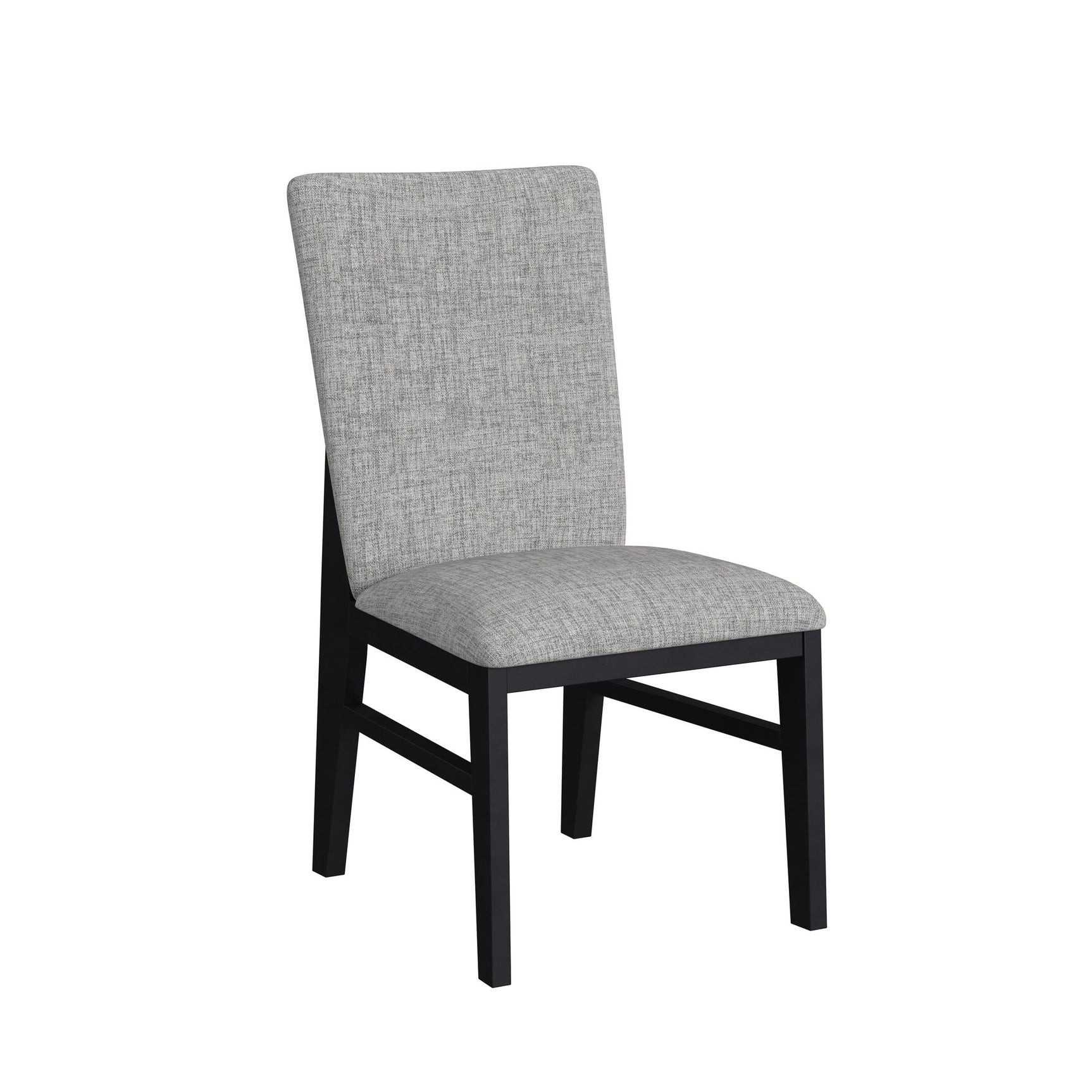 Marlene Dining Side Chair with Grey Fabric in Black (2 Per Carton) - Tampa Furniture Outlet