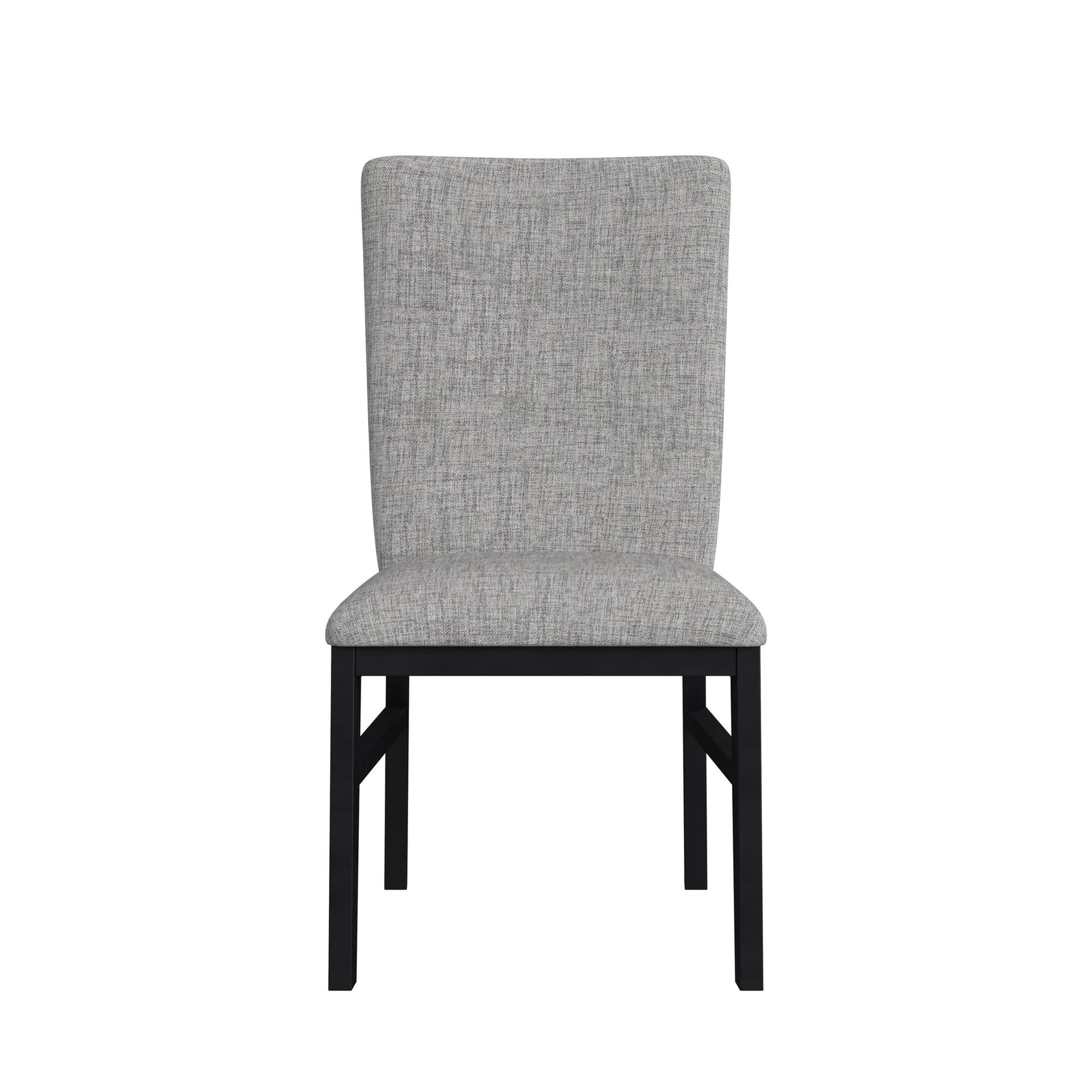 Marlene Dining Side Chair with Grey Fabric in Black (2 Per Carton) - Tampa Furniture Outlet