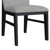 Marlene Dining Side Chair with Grey Fabric in Black (2 Per Carton) - Tampa Furniture Outlet