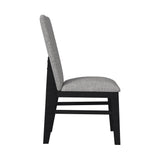 Marlene Dining Side Chair with Grey Fabric in Black (2 Per Carton) - Tampa Furniture Outlet