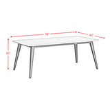 Marlene Dining Table with White Faux Marble Top in Black - Tampa Furniture Outlet