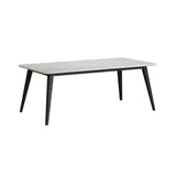 Marlene Dining Table with White Faux Marble Top in Black - Tampa Furniture Outlet