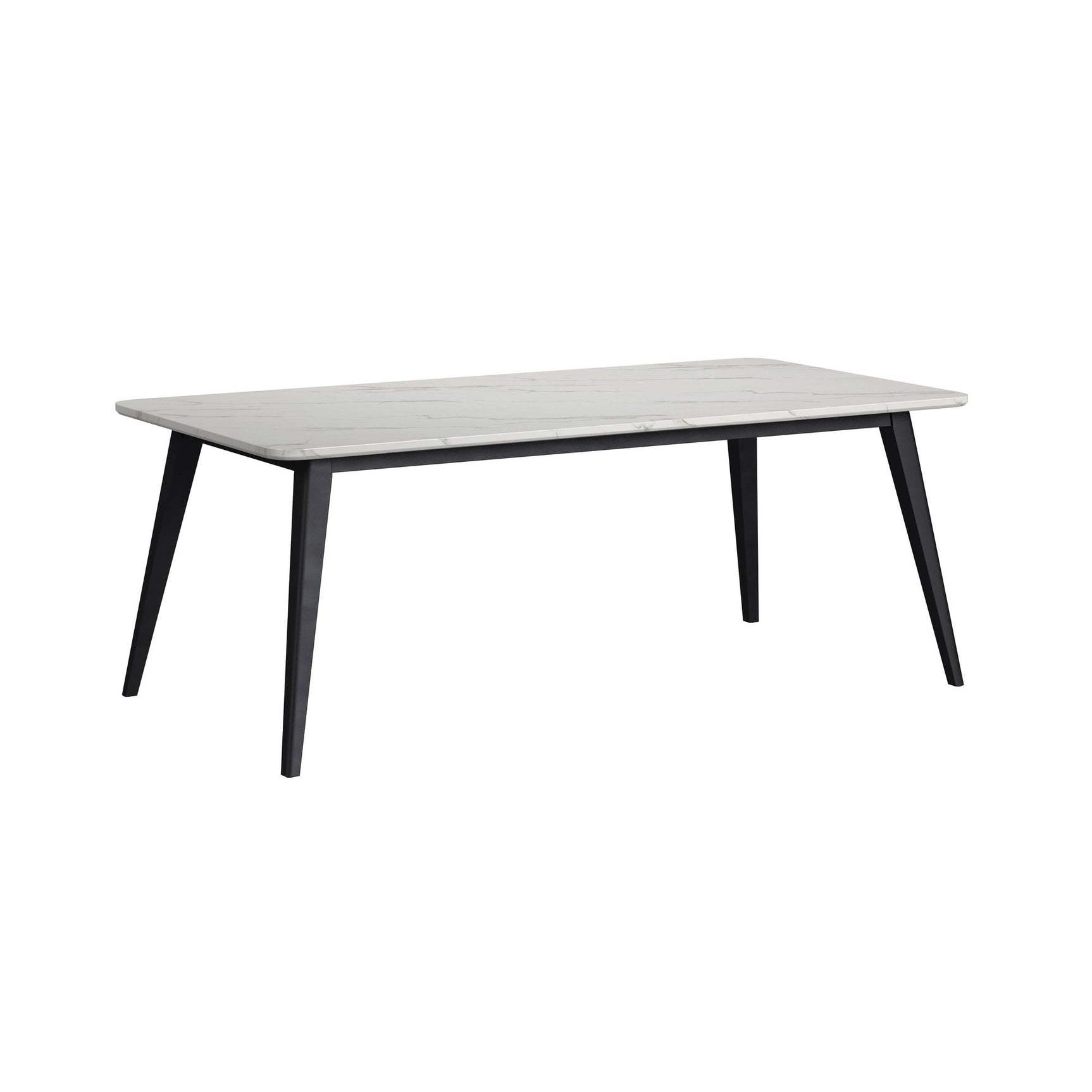 Marlene Dining Table with White Faux Marble Top in Black - Tampa Furniture Outlet