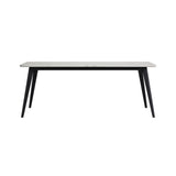 Marlene Dining Table with White Faux Marble Top in Black - Tampa Furniture Outlet