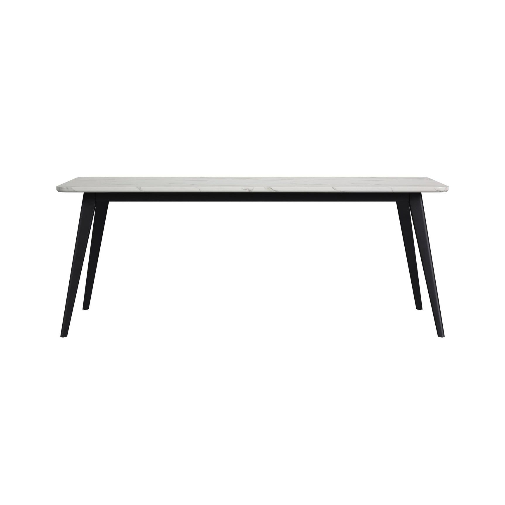 Marlene Dining Table with White Faux Marble Top in Black - Tampa Furniture Outlet
