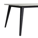 Marlene Dining Table with White Faux Marble Top in Black - Tampa Furniture Outlet