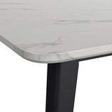 Marlene Dining Table with White Faux Marble Top in Black - Tampa Furniture Outlet