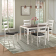 Martin 5 Pc Dining set (Dark Brown Top - White Base) – SKU DMT7005DS | Elements