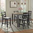 Martin Counter Side Chair with Grey Fabric - Black Finish (2 Per Carton) – SKU DMT300CSC | Elements