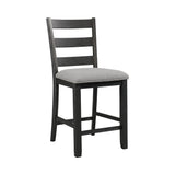 Martin Counter Side Chair with Grey Fabric - Black Finish (2 Per Carton)