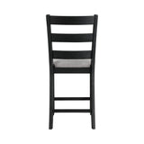 Martin Counter Side Chair with Grey Fabric - Black Finish (2 Per Carton)