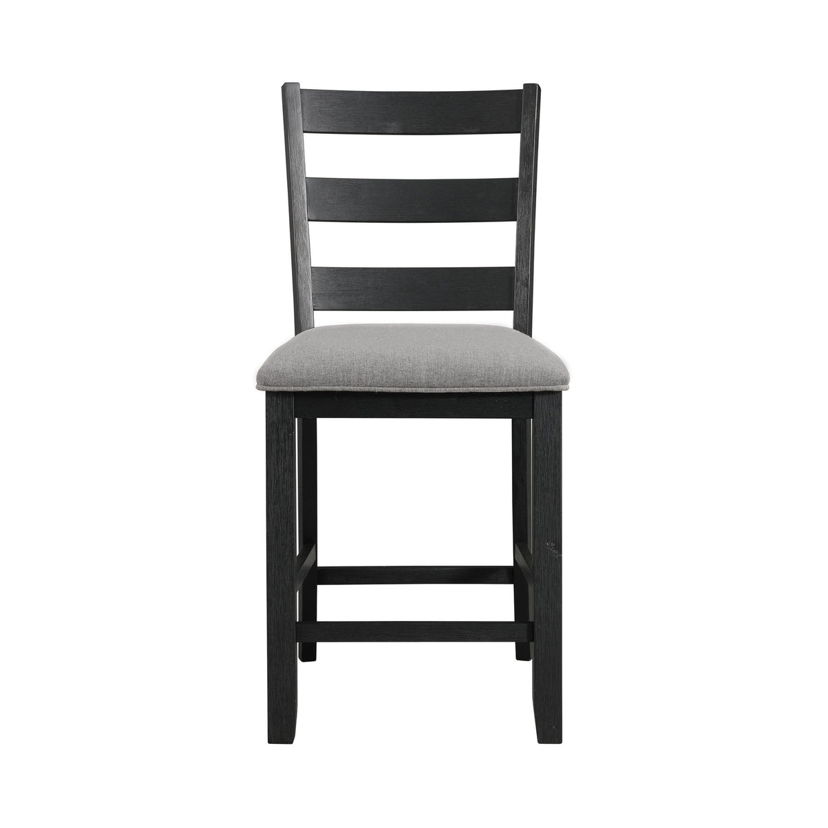 Martin Counter Side Chair with Grey Fabric - Black Finish (2 Per Carton)