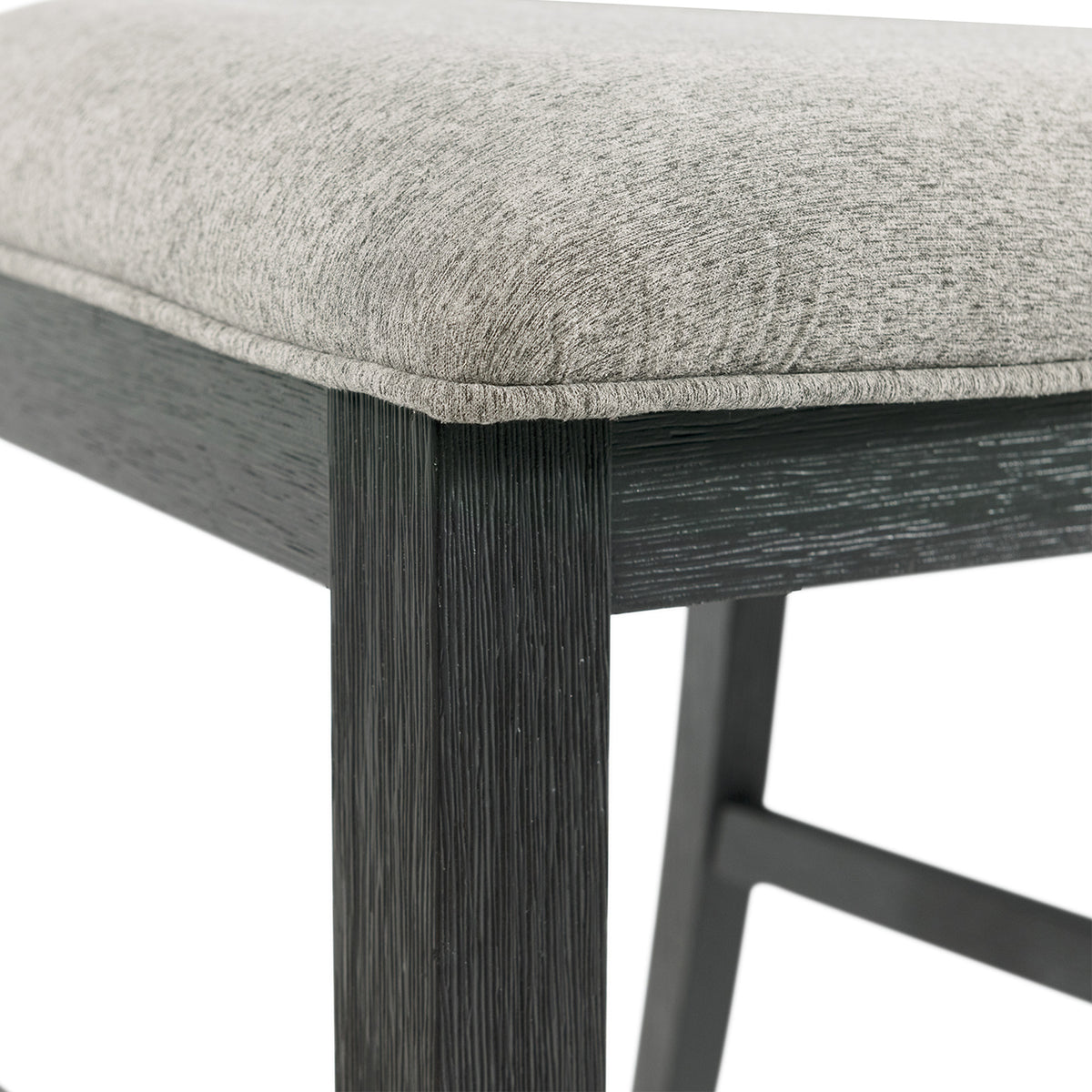 Martin Counter Side Chair with Grey Fabric - Black Finish (2 Per Carton)