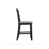 Martin Counter Side Chair with Grey Fabric - Black Finish (2 Per Carton)