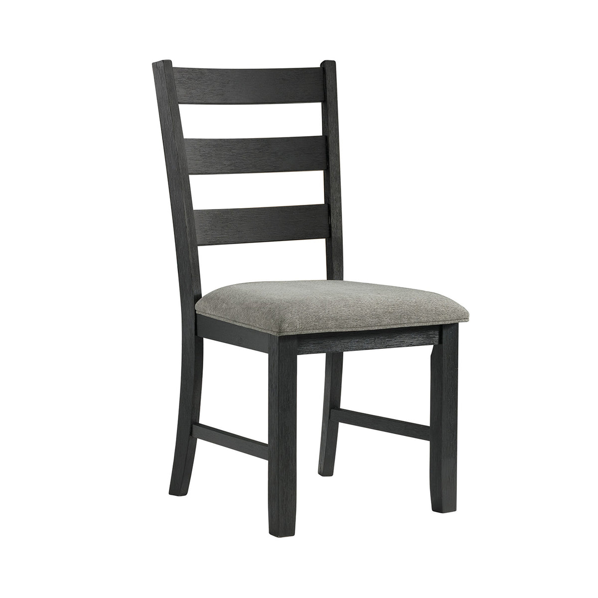 Martin Dining Side Chair with Grey Fabric - Black Finish (2 Per Carton)