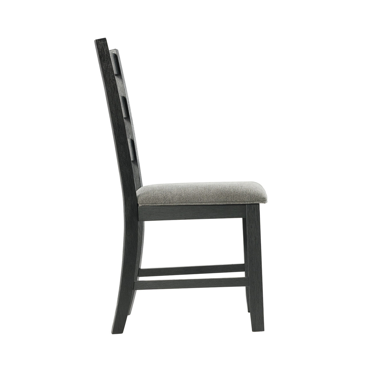 Martin Dining Side Chair with Grey Fabric - Black Finish (2 Per Carton)