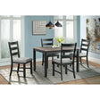 Martin 5 pc Dining Set (Black Base) – SKU DMT3005DS | Elements