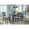 Martin 5 pc Dining Set (Black Base) – SKU DMT3005DS | Elements