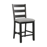 Martin Counter Side Chair with Grey Fabric - Black Finish (2 Per Carton) - Tampa Furniture Outlet