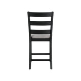 Martin Counter Side Chair with Grey Fabric - Black Finish (2 Per Carton) - Tampa Furniture Outlet