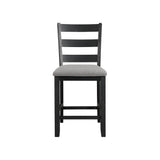 Martin Counter Side Chair with Grey Fabric - Black Finish (2 Per Carton) - Tampa Furniture Outlet