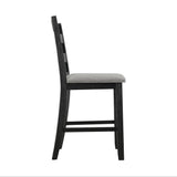 Martin Counter Side Chair with Grey Fabric - Black Finish (2 Per Carton) - Tampa Furniture Outlet