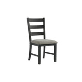 Martin Dining Side Chair with Grey Fabric - Black Finish (2 Per Carton) - Tampa Furniture Outlet