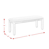 Martin 6 Pc Dining set (Table+ 4 + Bench) (Dark Brown Top - White Base) - Tampa Furniture Outlet