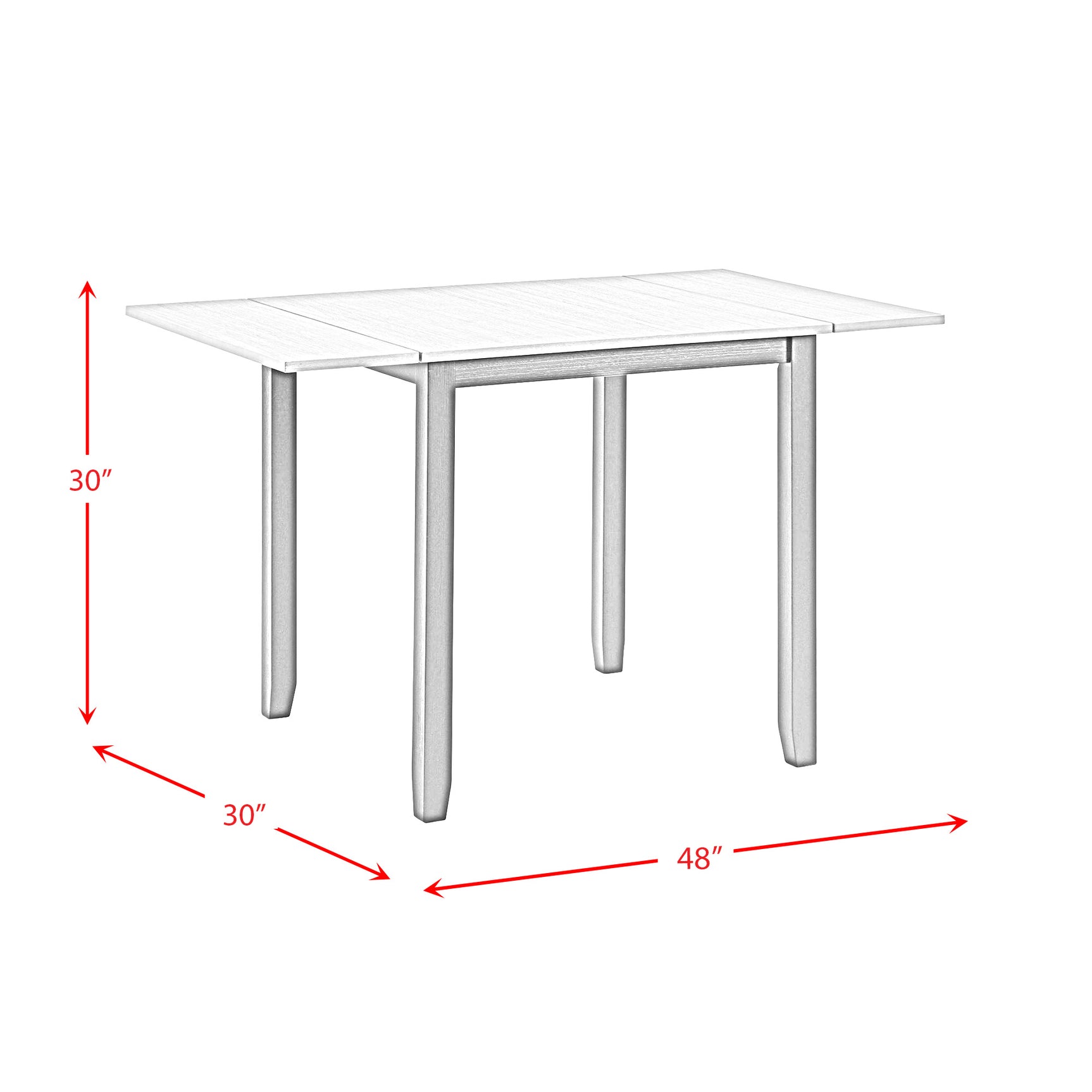 Martin 3 pc Drop Leaf Dining Set (Dark Brown Top - White Base) - Tampa Furniture Outlet
