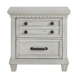 McCoy 2-Drawer Nightstand with USB in Antique White - Tampa Furniture Outlet