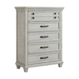 McCoy 5-Drawer Chest in Antique White - Tampa Furniture Outlet