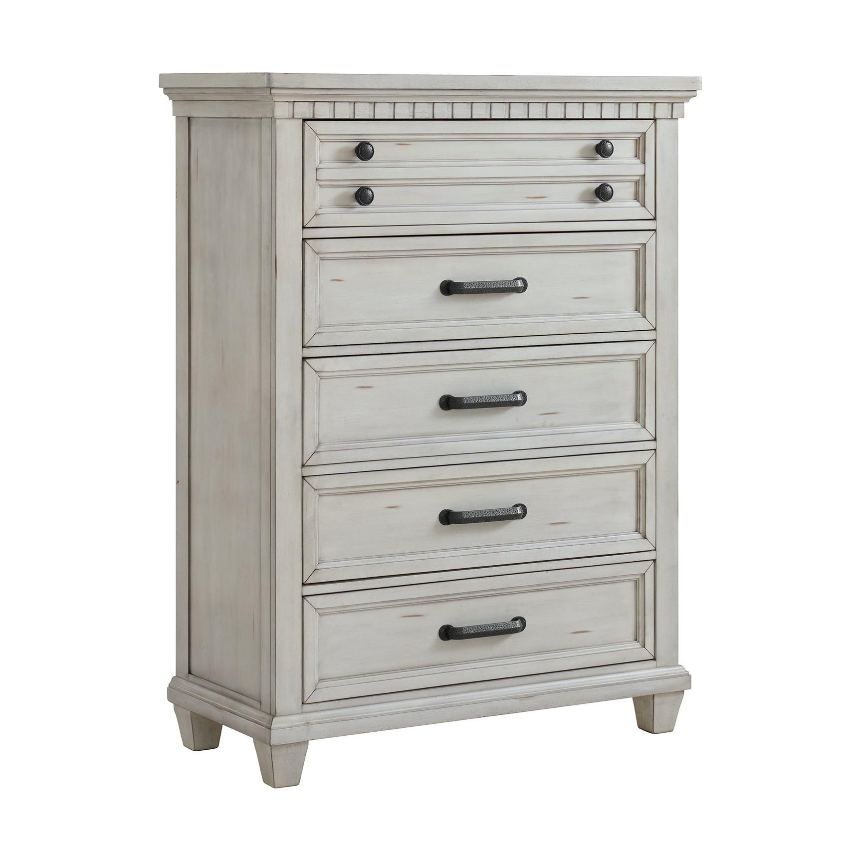 McCoy 5-Drawer Chest in Antique White - Tampa Furniture Outlet