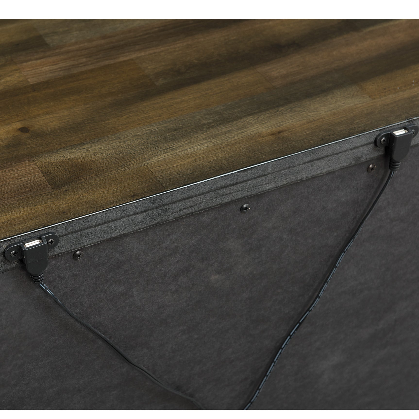 McCoy 2-Drawer Nightstand with USB in Charcoal