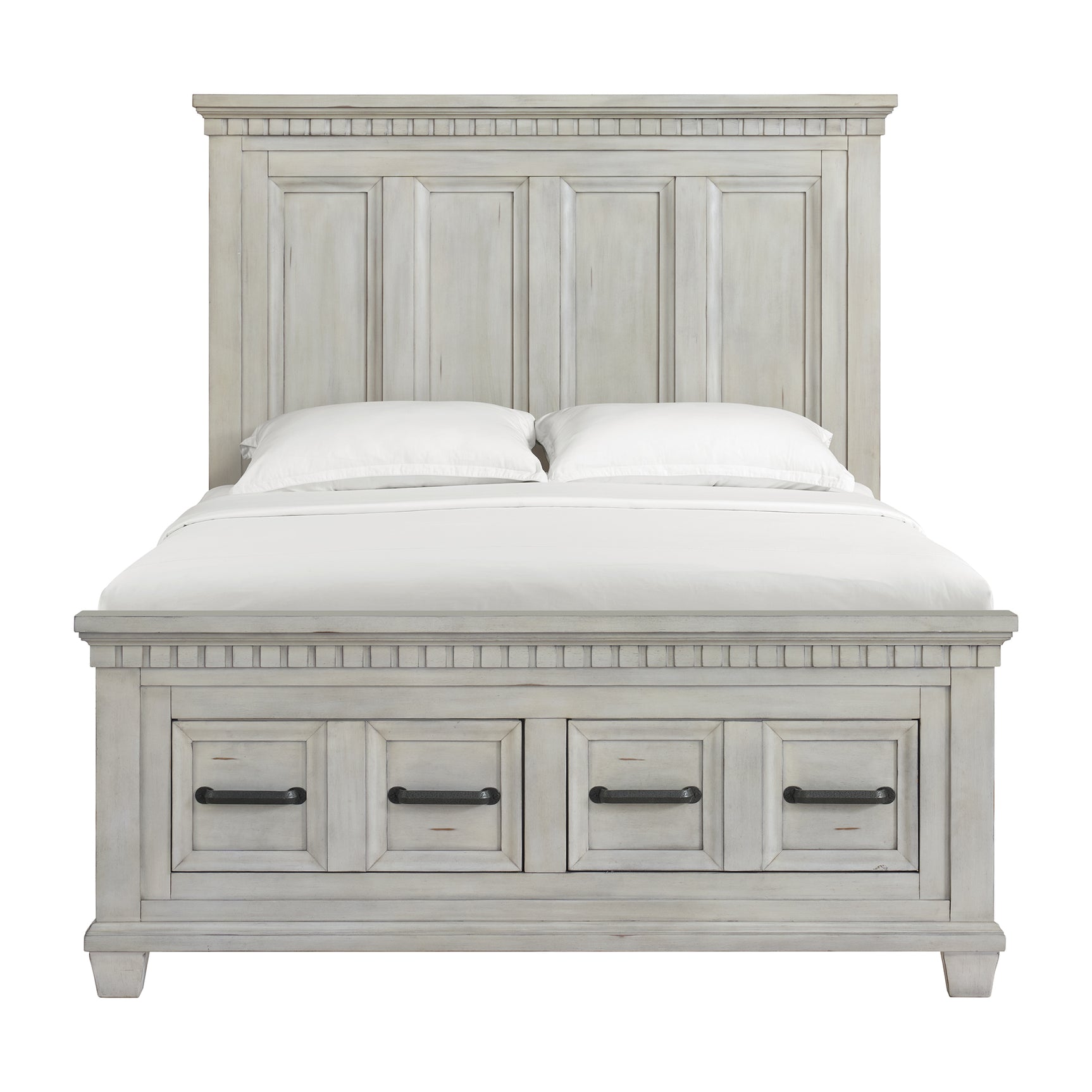 McCoy Queen Storage Bed in Antique White - Tampa Furniture Outlet