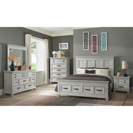 McCoy Dresser and Mirror Set in Antique White – SKU B-10530-7-DRMR | Elements